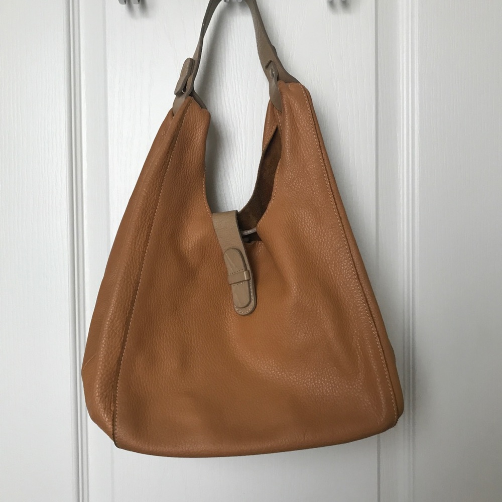 Prune medium leather hobo bag